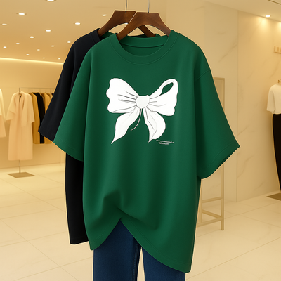 Oversized Bow Neck Tee