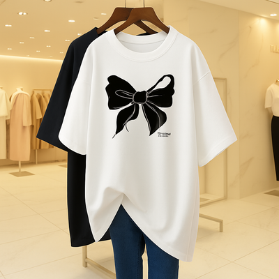 Oversized Bow Neck Tee