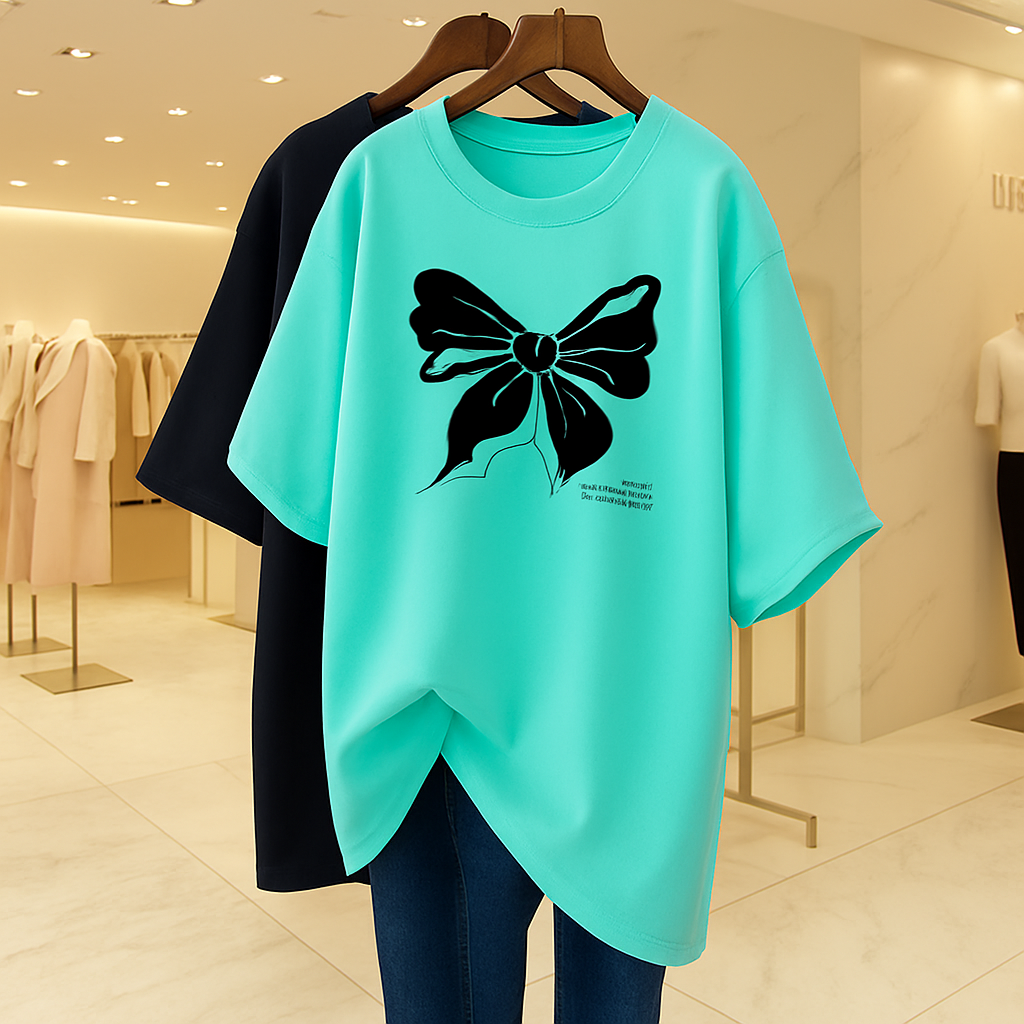 Oversized Bow Neck Tee