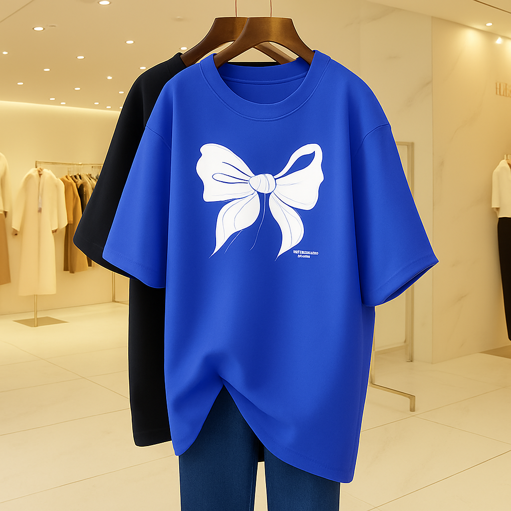 Oversized Bow Neck Tee