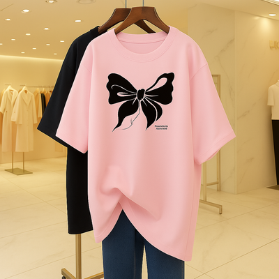 Oversized Bow Neck Tee